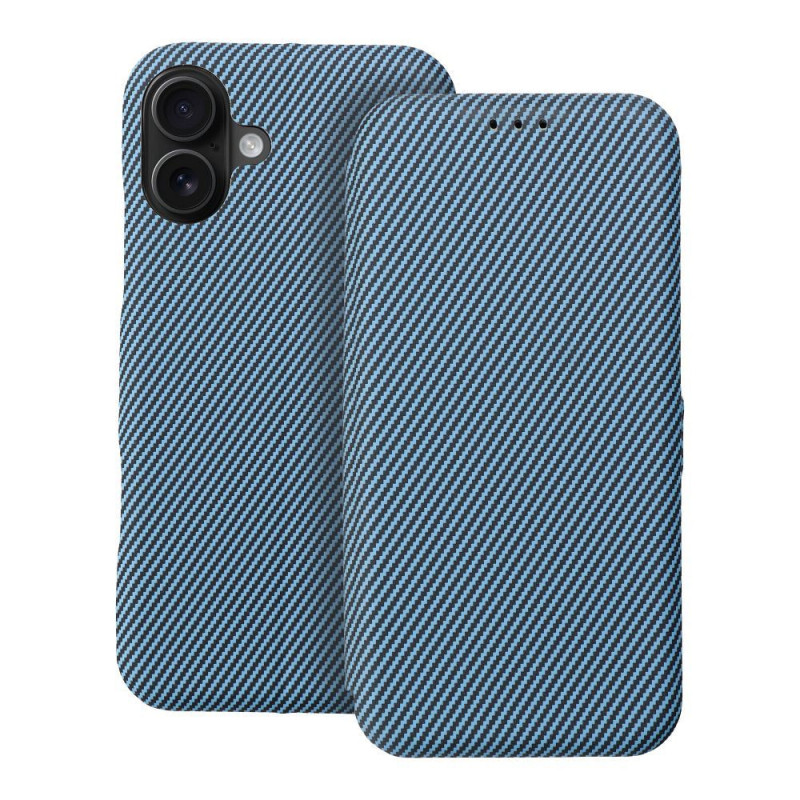 Flip case for iPhone 16 PLUS Folio Side Magnet blue