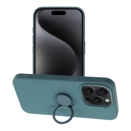 Case for iPhone 15 PRO Silicone Ring green