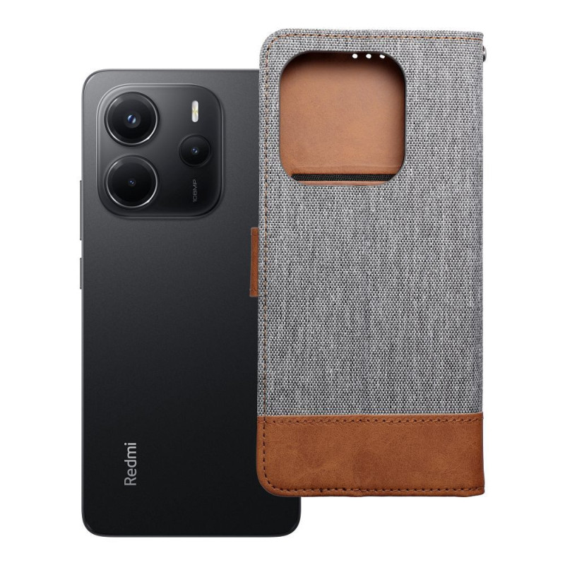 Flip case for Xiaomi Redmi NOTE 14 4G (GLOBAL - 164,84mm x 78,15mm x 8,16mm) Jeans Book gray