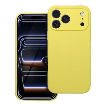 Case for iPhone 17 PRO Silicone 2mm compatible with MagSafe yellow