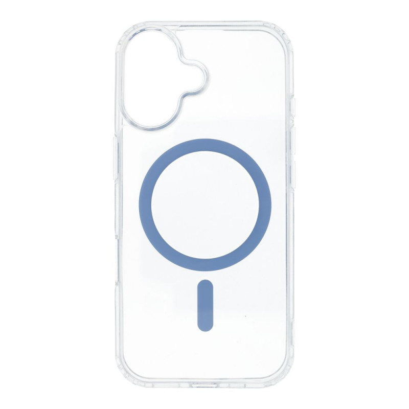 Case for iPhone 17 Drop Glue Colorful Ring Mag Cover compatible with MagSafe light blue
