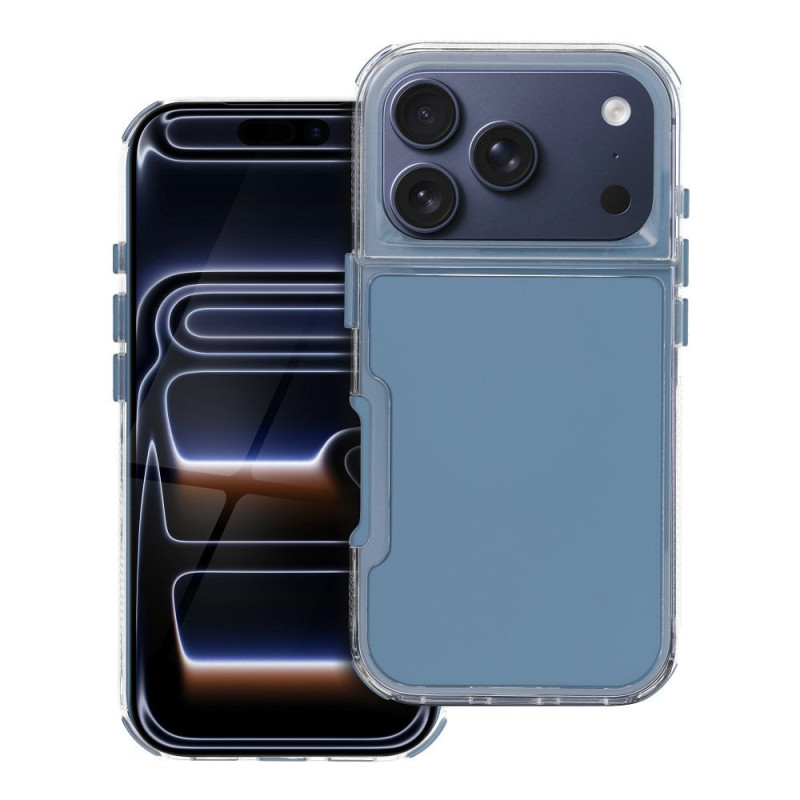 Case for iPhone 17 Pro / 18 Pro (low camera edge) Matrix blue