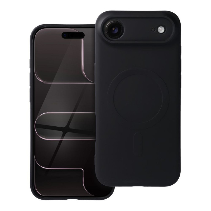 Case for iPhone 17 AIR Silicone Mag Cover compatible with MagSafe black