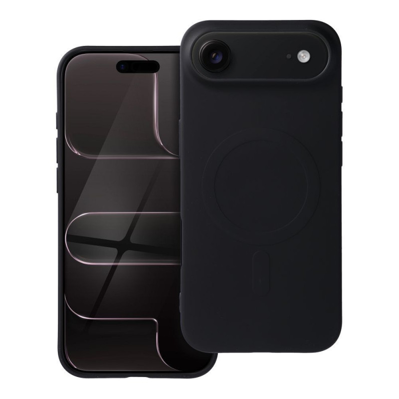 Case for iPhone 17 AIR Silicone Mag Cover compatible with MagSafe (big hole) black Case for iPhone 17 AIR Silicone Mag Cover compatible with MagSafe (big hole) black