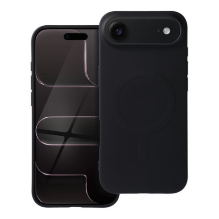 Case for iPhone 17 AIR Silicone Mag Cover compatible with MagSafe (big hole) black