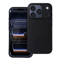 Case for iPhone 17 PRO Silicone Mag Cover compatible with MagSafe (big hole) black