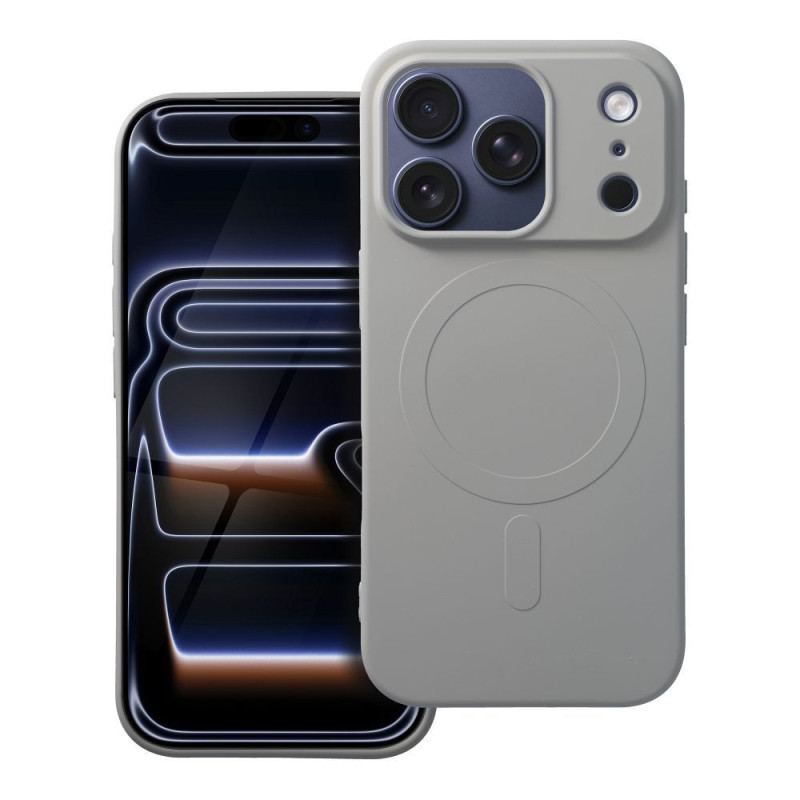 Case for iPhone 17 PRO Silicone Mag Cover compatible with MagSafe (big hole) titanium