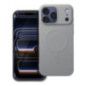 Case for iPhone 17 Pro Max / 18 Pro Max (low camera edge) Silicone Mag Cover compatible with MagSafe (big hole) titanium