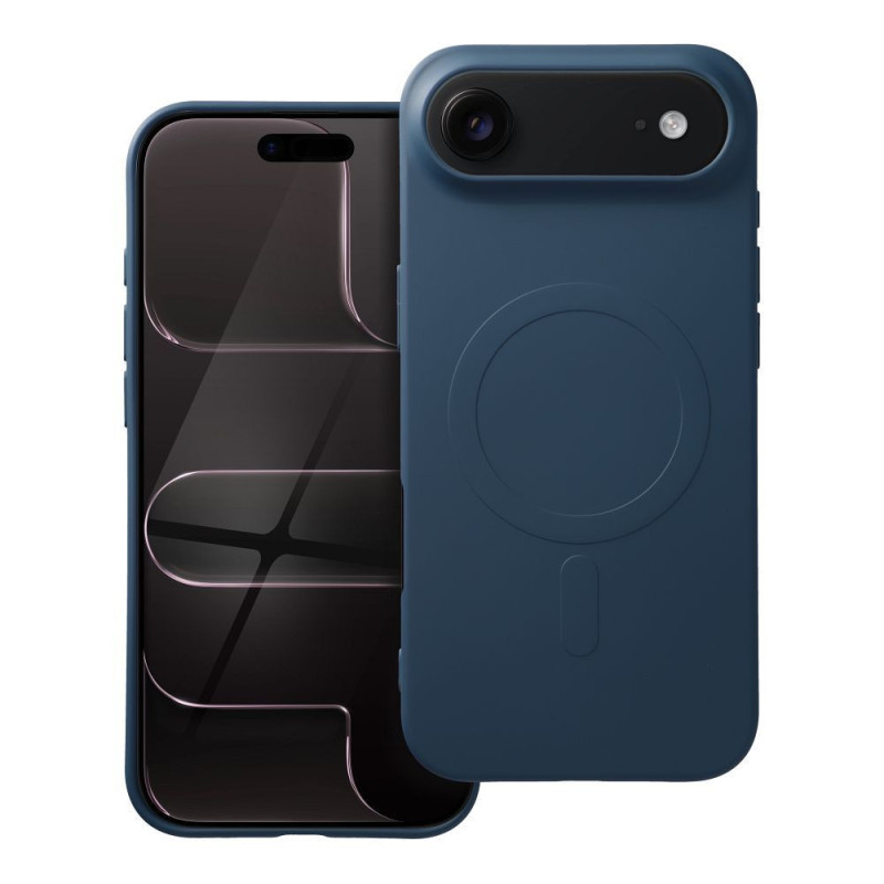 Case for iPhone 17 AIR Silicone Mag Cover compatible with MagSafe (big hole) blue