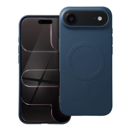 Case for iPhone 17 AIR Silicone Mag Cover compatible with MagSafe (big hole) blue