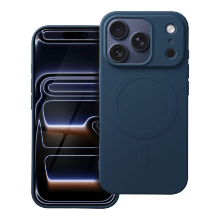 Case for iPhone 17 PRO Silicone Mag Cover compatible with MagSafe (big hole) blue