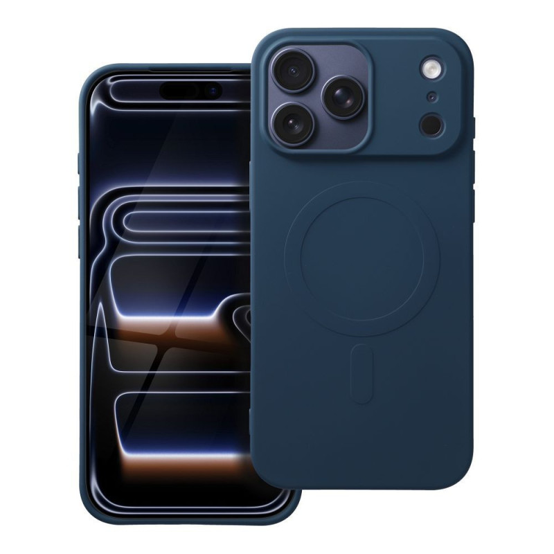Case for iPhone 17 PRO MAX Silicone Mag Cover (big hole) compatible with MagSafe blue