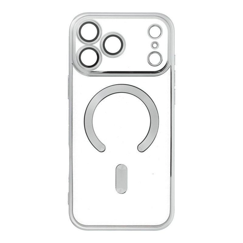 Case for iPhone 17 PRO MAX Electro Mag Cover compatible with MagSafe silver