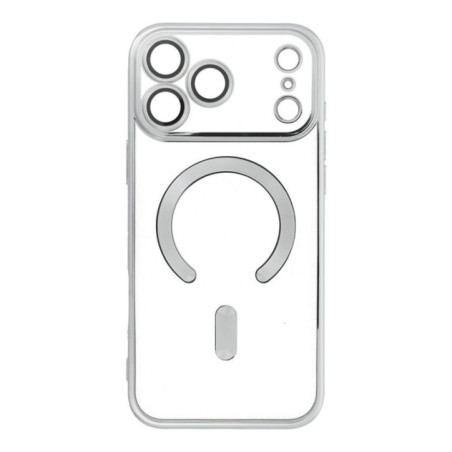 Case for iPhone 17 PRO MAX Electro Mag Cover compatible with MagSafe silver