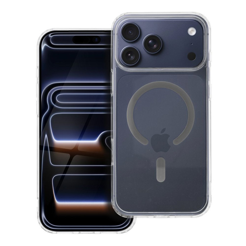 Case for iPhone 17 PRO MAX Drop Glue Colorful Ring Mag Cover compatible with MagSafe gray