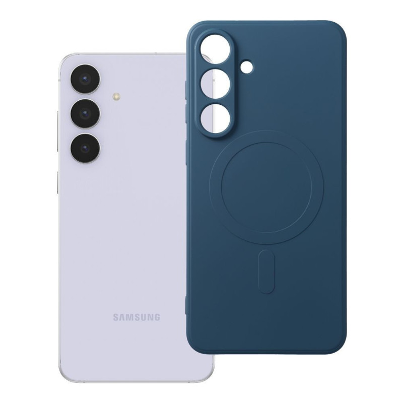 Case for Samsung S25 FE Silicone Mag Cover compatible with MagSafe blue