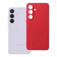 Case for Samsung S25 FE Silicone Mag Cover compatible with MagSafe red