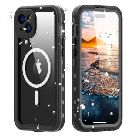 Case for iPhone 15 PLUS Shellbox DOT waterproof MagSafe compatible black