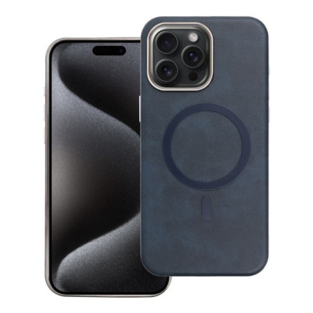 Case for iPhone 15 PRO MAX Gentleman Mag Cover compatible with MagSafe navy blue