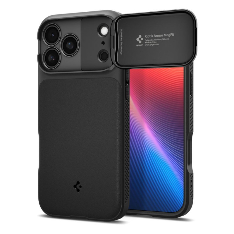 SPIGEN case OPTIK ARMOR MAG case for IPHONE 17 Pro Max black