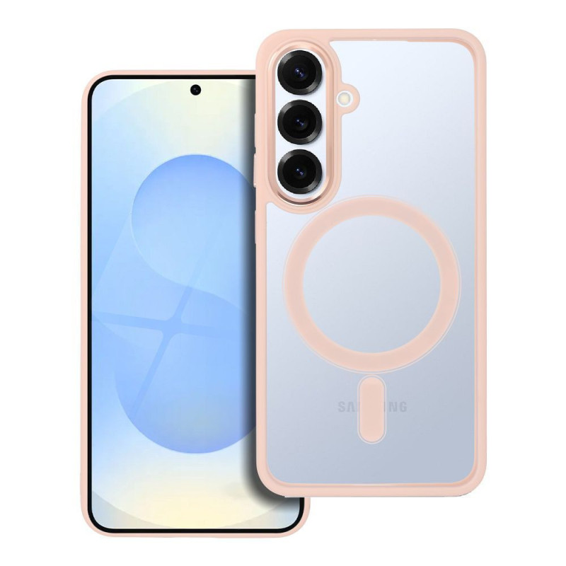 Case for Samsung S25 Color Edge Mag Cover compatible with MagSafe pink