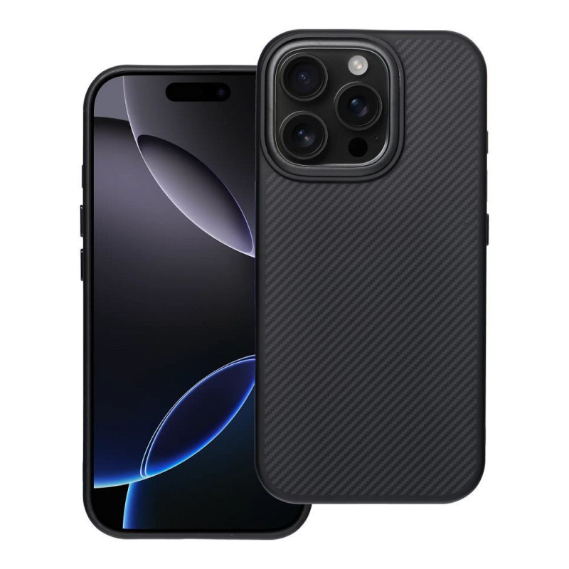 Case for iPhone 16 Carbon Elite Mag Cover compatible with MagSafe black