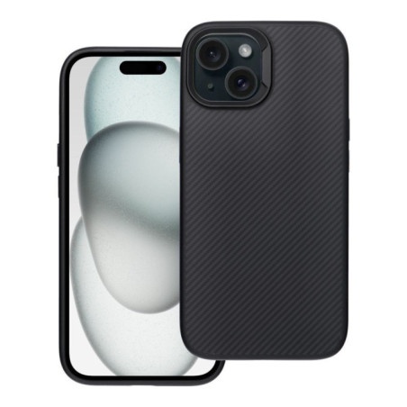 Case for iPhone 15 Carbon Elite Mag Cover compatible with MagSafe black