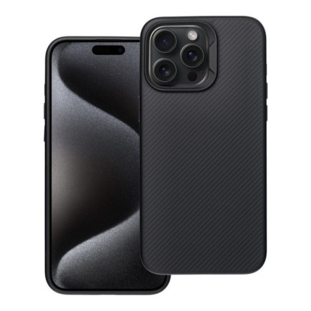 Case for iPhone 15 PRO MAX Carbon Elite Mag Cover compatible with MagSafe black