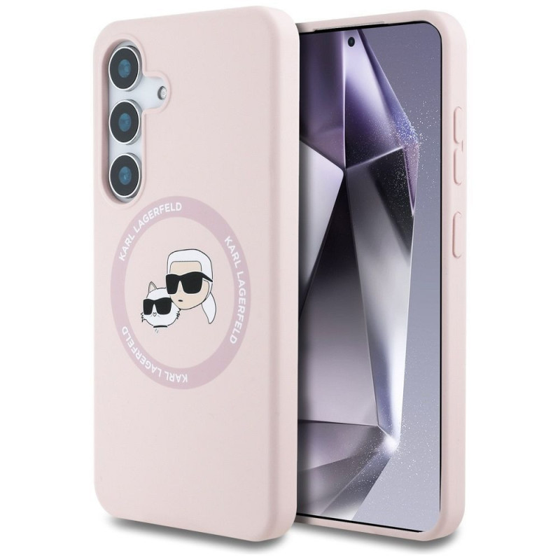 KARL LAGERFELD case for SAMSUNG S25 Plus KLHMS25MSKCHTCP (Magnetic Silicone Double Heads) pink
