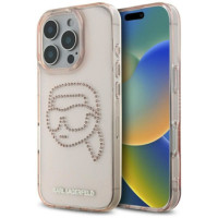 KARL LAGERFELD case for IPHONE 16 Pro KLHCP16LHKHDCELP (IML Rhinestones S K Head) pink