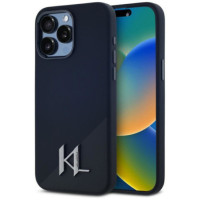 KARL LAGERFELD case for IPHONE 15 Pro compatible with MagSafe KLHMP15LSCMKMPCK (Silicone Initial Metal Logo) black