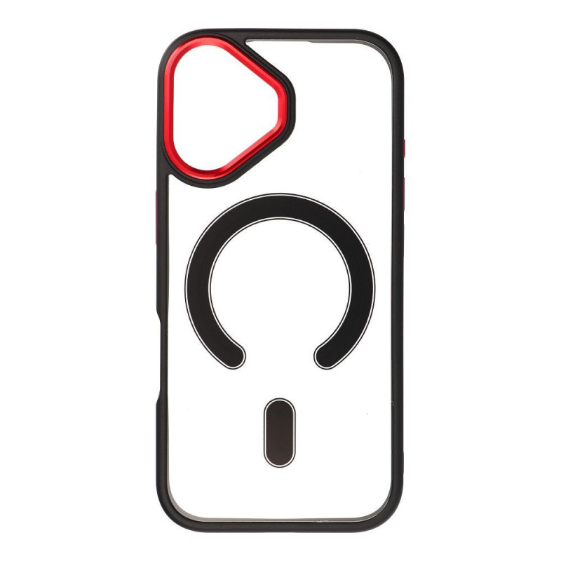 Case for iPhone 17 Color Edge Mag Cover compatible with MagSafe black-red