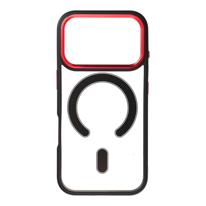 Case for iPhone 17 PRO Color Edge Mag Cover compatible with MagSafe black-red