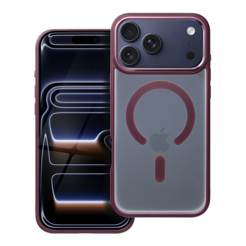 Case for iPhone 17 PRO MAX Matte Mag Cover compatible with MagSafe red