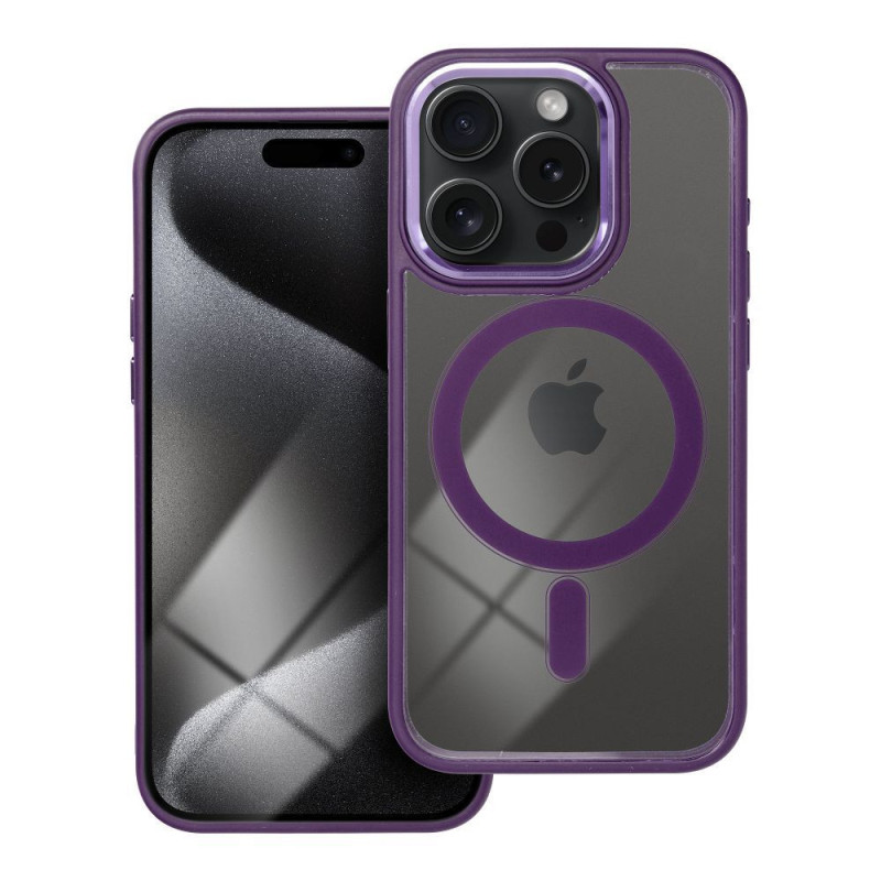 Case for iPhone 15 PRO Color Edge Mag Cover compatible with MagSafe purple