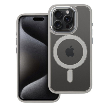 Case for iPhone 15 PRO Color Edge Mag Cover compatible with MagSafe titanium-gray