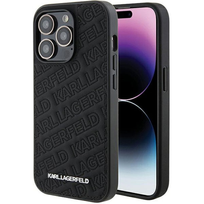 KARL LAGERFELD case for IPHONE 15 Pro KLHCP15LPQKPMK (Quilted Pattern) black