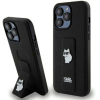KARL LAGERFELD case for IPHONE 13 Pro Max KLHCP13XGSACHPK (Gripstand Saffiano choupette PIN) black