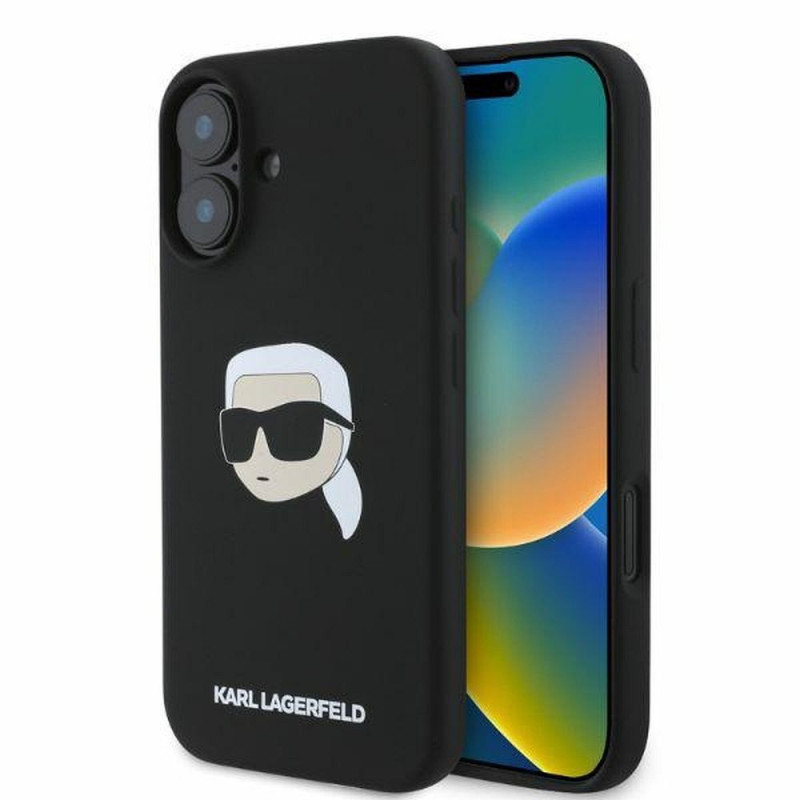 KARL LAGERFELD case for IPHONE 16 compatible with MagSafe KLHMP16SSKHPPLK (Sil KL Head Print) black KARL LAGERFELD case for IPHONE 16 compatible with MagSafe KLHMP16SSKHPPLK (Sil KL Head Print) black