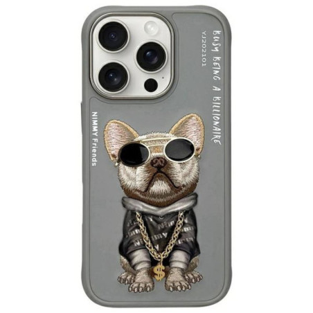 NIMMY case GLASSES COOL DOG for IPHONE 16 Pro gray