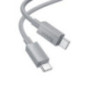 Cable USB C to USB C Hoco 3A 60W 1 m X107 gray Cable USB C to USB C Hoco 3A 60W 1 m X107 gray