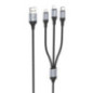 Cable 3in1 USB A to Lightning / Micro USB / USB C Hoco 2,4A 1 m X102 black Cable 3in1 USB A to Lightning / Micro USB / USB C Hoco 2,4A 1 m X102 black