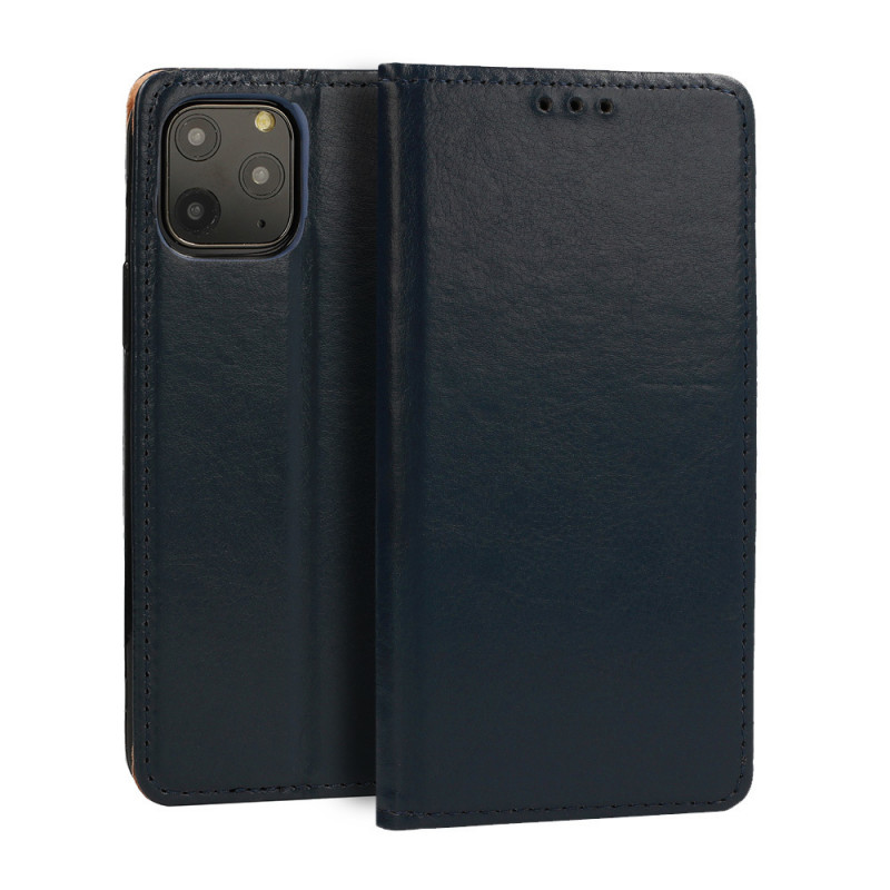 FLIPCASE ECHTLEDER navyblau für Apple iPhone 14 Pro