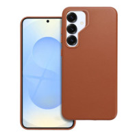 Case for Samsung S25 PLUS Leather Mag Cover compatible with MagSafe brown