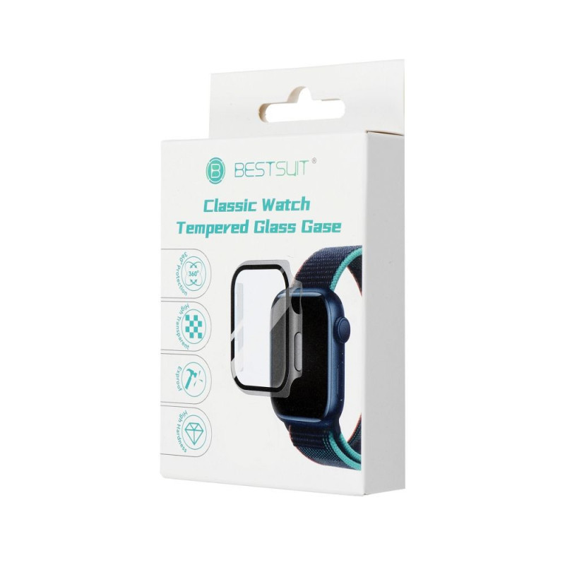 Bestsuit Case with Hybrid Glass for Apple Watch 10/11 46mm - black