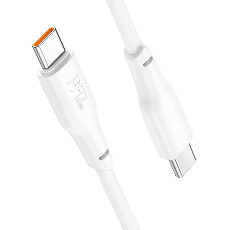 Cable USB C to USB C Hoco 3A 100W 1 m X93 white Cable USB C to USB C Hoco 3A 100W 1 m X93 white