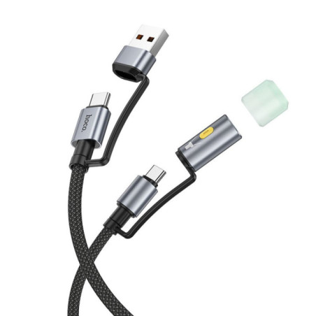 Cable All-in-one USB A / USB C to USB C / LED Light Hoco 3A 60W 1