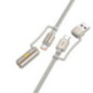Cable All-in-one USB A / USB C to USB C / Cigarette lighter Hoco 3A 60W 1,2 m U138 grey