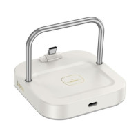 Desktop charger Hoco 2in1 USB C PD QC 3A 30W + wireless charging 5W CQ16B milky white