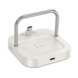 Desktop charger Hoco 2in1 USB C PD QC 3A 30W + wireless charging 5W CQ16B milky white